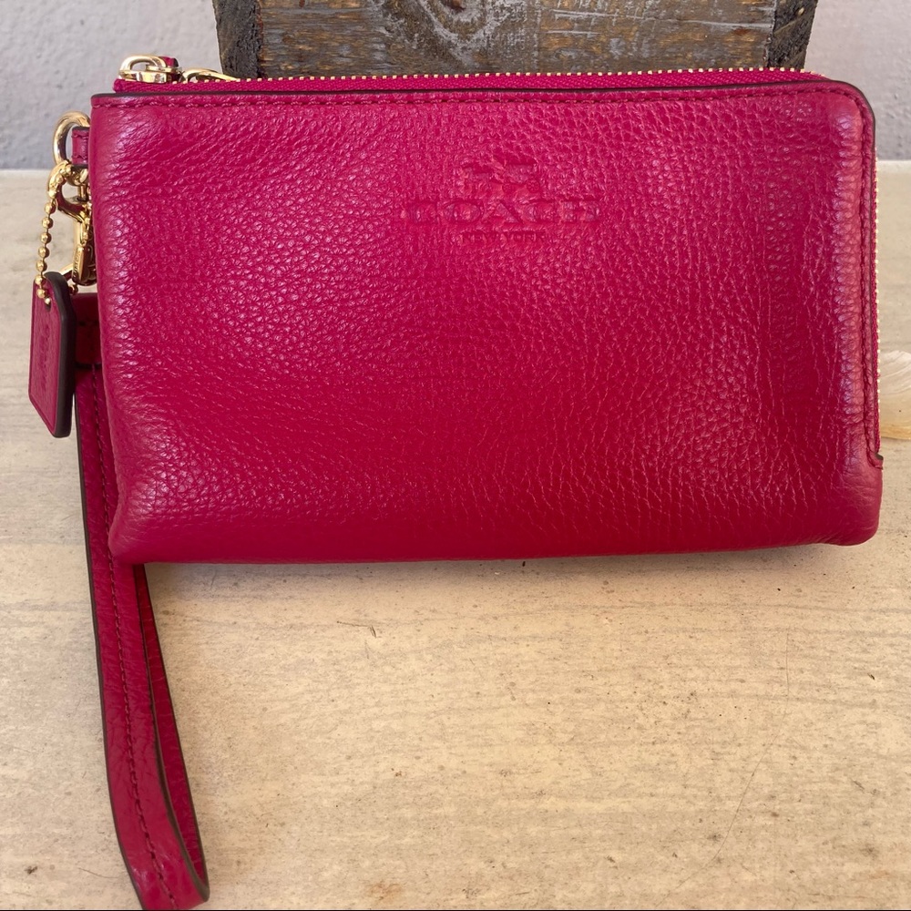 Fuchsia Coach Wristlet